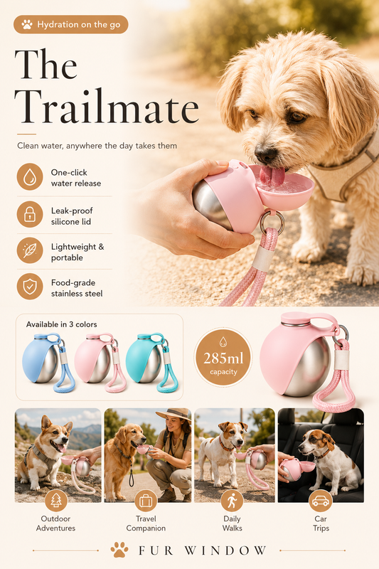 The Trailmate — Portable Dog Water Bottle