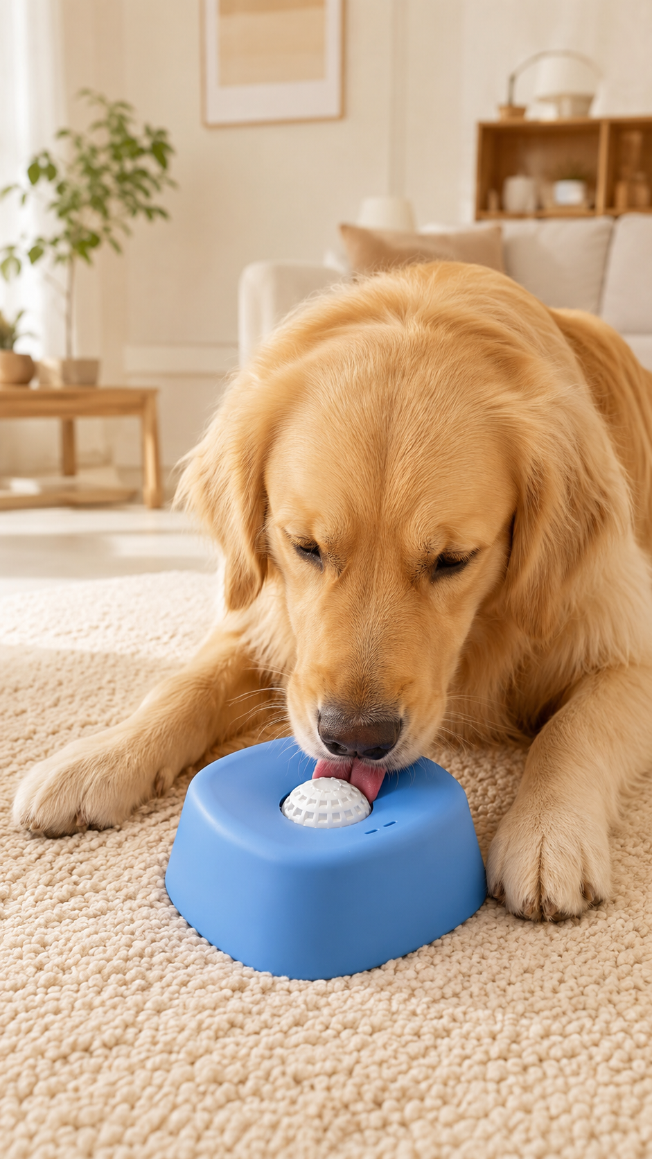 Slow feeder dog bowl with non-slip ball for fast eaters — FUR WINDOW The Slow Feast